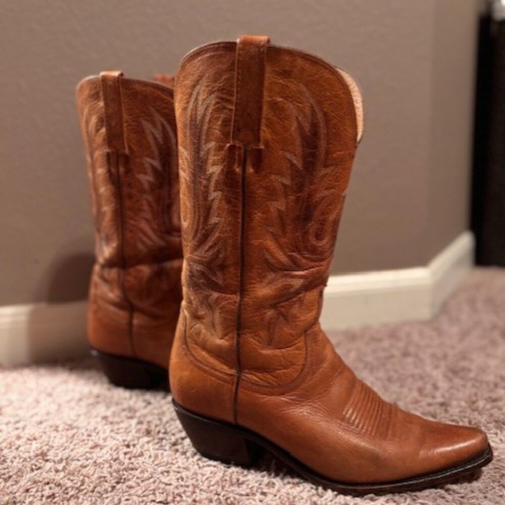 Women's Charlie 1 Horse by Lucchese boots, 8.5, Brown Leather - Picture 4 of 12